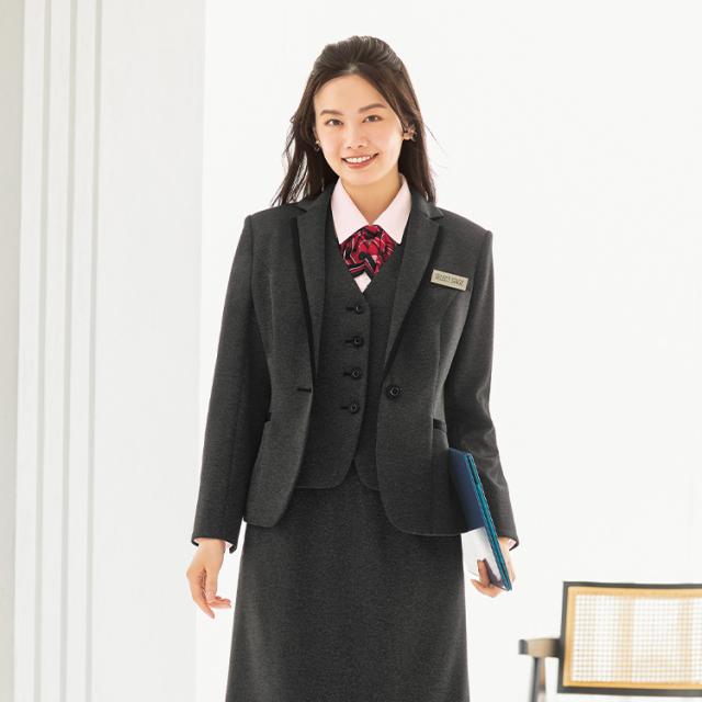 MIKATA レディース ベスト ストレッチ オールシーズン オフィス 無地 接客 制服 事務服 ブラック ネイビー ミカタ SA490VA 神馬本店 クラシカル パイピング_5