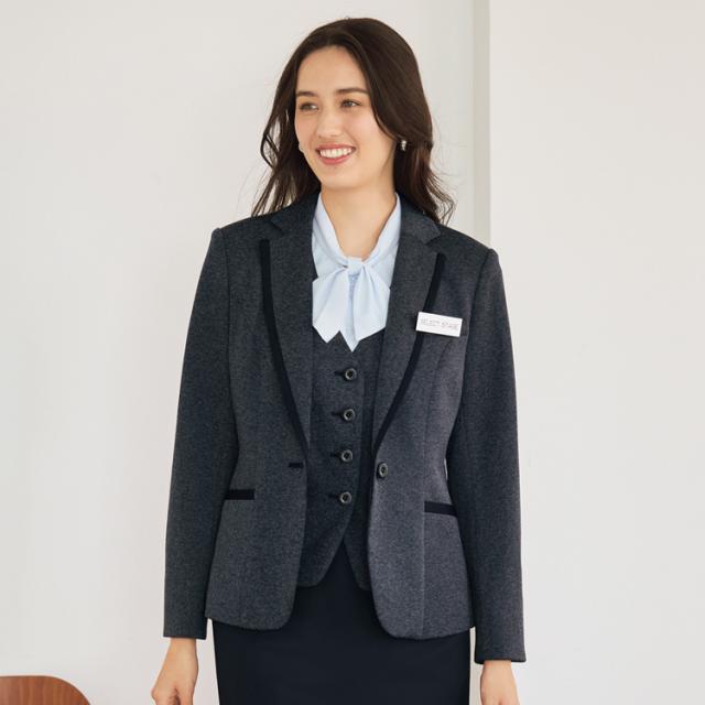 MIKATA レディース ベスト ストレッチ オールシーズン オフィス 無地 接客 制服 事務服 ブラック ネイビー ミカタ SA490VA 神馬本店 クラシカル パイピング_6