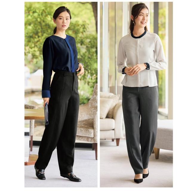 MIKATA 男女兼用 バレルパンツ ストレッチ オールシーズン スラックス パンツ オフィス 無地 接客 制服 事務服 ユニセックス 神馬本店 ミカタ WN100P MIKATA 男女兼用 バレルパンツ ストレッチ オールシーズン スラックス