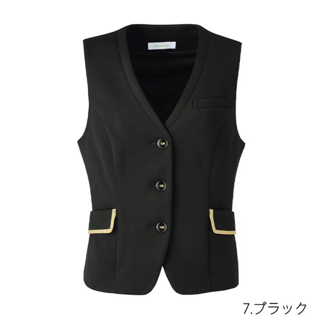 MIKATA レディース ベスト ストレッチ オールシーズン オフィス 無地 接客 制服 事務服  ブラック ベージュ ミカタ WN50V 神馬本店 クラシカル パイピング_10