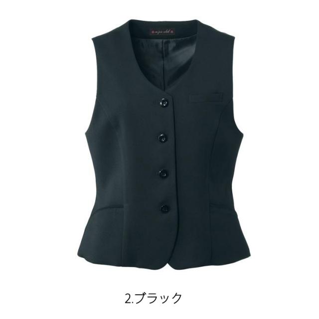 レディース ベスト オールシーズン オフィス ストレッチ 無地 事務服