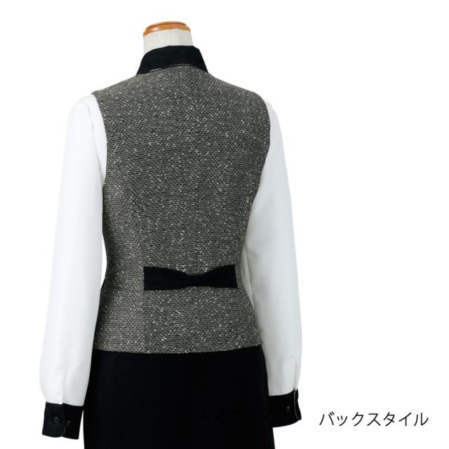 レディース ベスト オールシーズン オフィス ツイード 事務服 定番 ノーマル フォーマル 入学式 卒業式  面接 受験 ジョア かわいい 11680_7