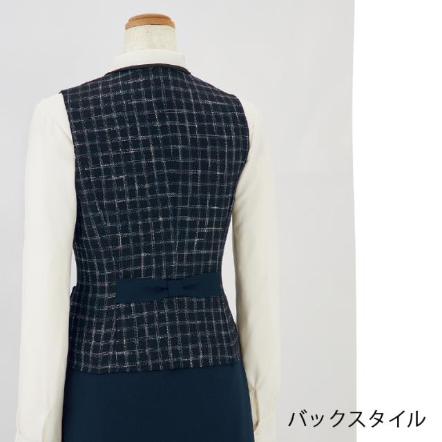 2025 秋冬 新作 アンジョア レディース ベスト フォーマル 人気 事務服 制服 入学式 オフィスフル オフィス ジョア ブラウン ネイビ 12170_4