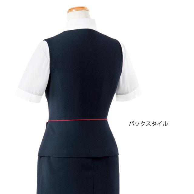レディース ベスト 春夏 オフィス 清涼生地 高通気 事務服 定番 紺 赤 ノーマル フォーマル 入学式 卒業式 面接 受験 ジョア かわいい 16460_4