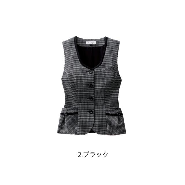 レディース ベスト 春夏 オフィス 吸汗速乾 清涼生地 高通気 事務服 定番 白 黒 ノーマル フォーマル 入学式 卒業式 面接 受験 ジョア かわいい 16500_3