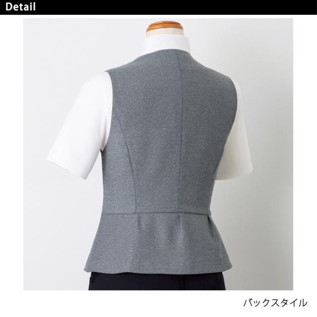 アンジョア レディース ベスト 春夏 リボン ハート オフィス シンプル かわいい 制服 事務服 定番 接客 ユニフォーム ビジネス 紺 ネイビー ジョア 16520 レディース オフィス ベスト リボン ハート 春夏 en joie