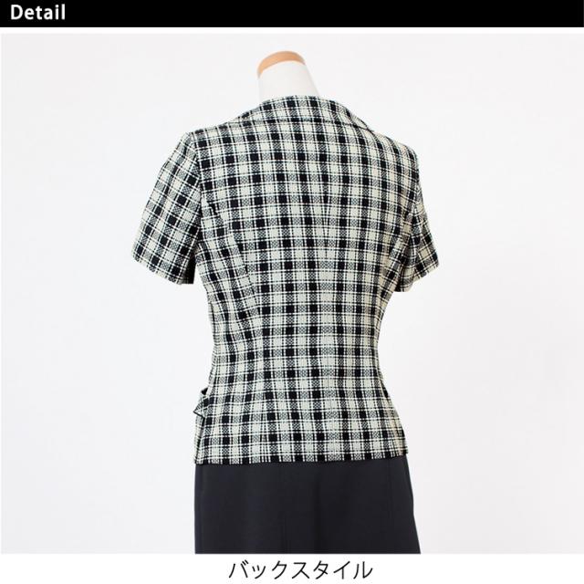 レディース 半袖 オーバーブラウス 春夏 チェック ライトジャケット