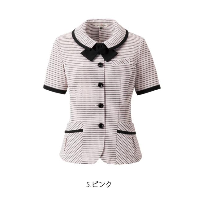 レディース 半袖 オーバーブラウス シャツ リボン 2way 春夏 チェック ライトジャケット オフィス ユニフォーム 制服 通勤 事務服 OL きちんと ジョア 26500 レディース 半袖 オーバーブラウス シャツ リボン 2way 春夏 チェック