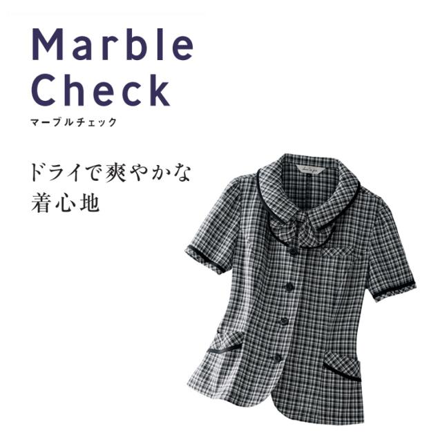 レディース オーバーブラウス 春夏 防透 高通気 リボン オフィス en joie かわいい 制服  事務服 定番 ビジネス 吸汗速乾 チェック アンジョア ジョア 26530 レディース オーバーブラウス 春夏 防透 高通気 リボン オフィス en