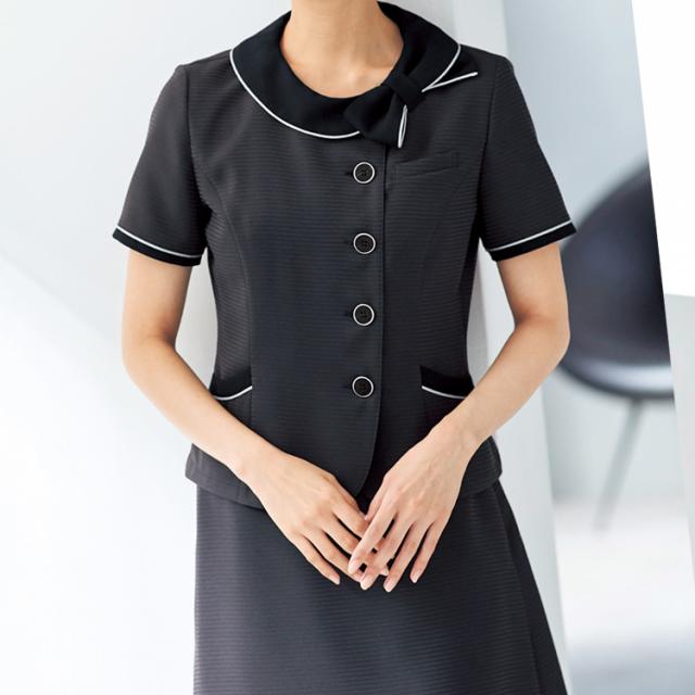 8623レディース事務服半袖ブラウスジャケット11号