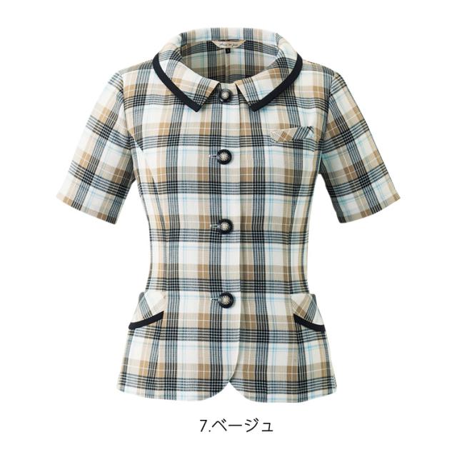 レディース 半袖 春夏 チェック オーバーブラウス シャツ ソフト