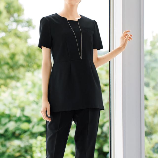 レディース チュニック かわいい サロン エステ 美容 卒業式 入学式 卒業式 ママ服 ジョア 42056 オフィス 制服 事務服 きちんと クリニック ユニフォーム_2