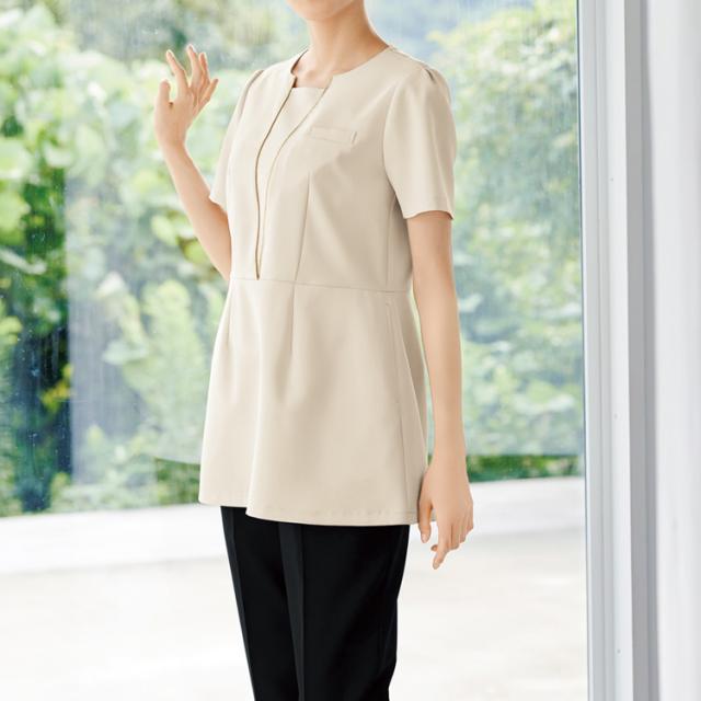 レディース チュニック かわいい サロン エステ 美容 卒業式 入学式 卒業式 ママ服 ジョア 42056 オフィス 制服 事務服 きちんと クリニック ユニフォーム_4