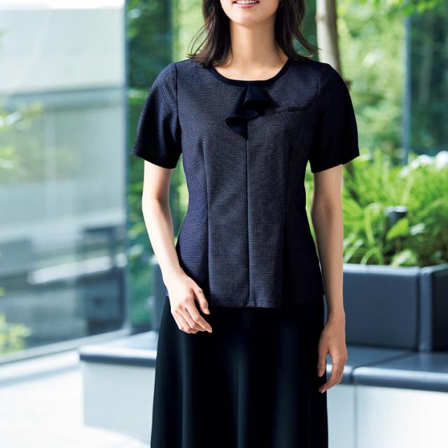 2025年春夏新作 アンジョア レディース プルオーバートップス フォーマル 人気 事務服 制服  2WAYストレッチ オフィスフル オフィス ジョア 46770 2025年春夏新作 アンジョア レディース プルオーバートップス