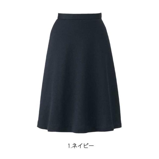 レディース フレアースカート 53センチ オフィス ストレッチ シンプル 無地 事務服 定番 ノーマル フォーマル 入学式 卒業式 面接 受験 ジョア 51753_3