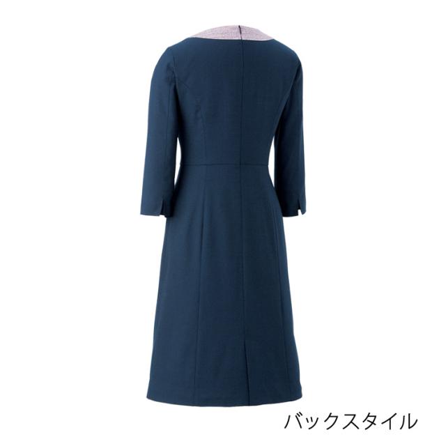 レディース ワンピース ひざ丈 オールシーズン ネイビー 紫 切り替え ストレッチ オフィス フォーマル 人気 デート服 入学式 卒業式 面接 受験 ジョア 61960_6