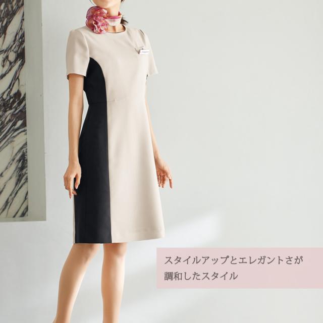 レディース ワンピース 膝丈 サロン エステ 美容 卒業式 入学式 卒業式 ママ服 ジョア 62055 オフィス 制服 通勤 事務服 入園式 きちんと 黒ワンピ_1