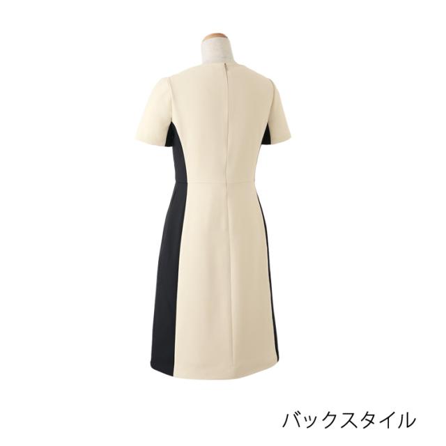 レディース ワンピース 膝丈 サロン エステ 美容 卒業式 入学式 卒業式 ママ服 ジョア 62055 オフィス 制服 通勤 事務服 入園式 きちんと 黒ワンピ_5