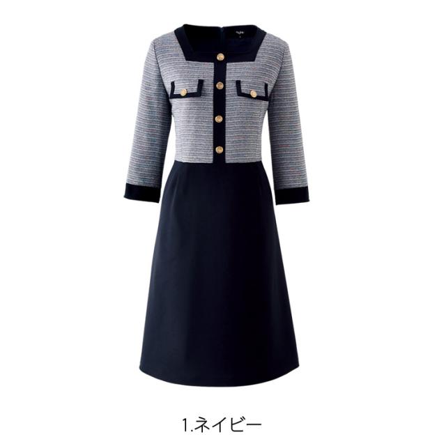 レディース ワンピース ひざ丈 オールシーズン 上品 七分袖 ストレッチ フォーマル 人気 デート服 上品 かわいい 入学式 卒業式 七五三 オフィス ジョア 66720_6