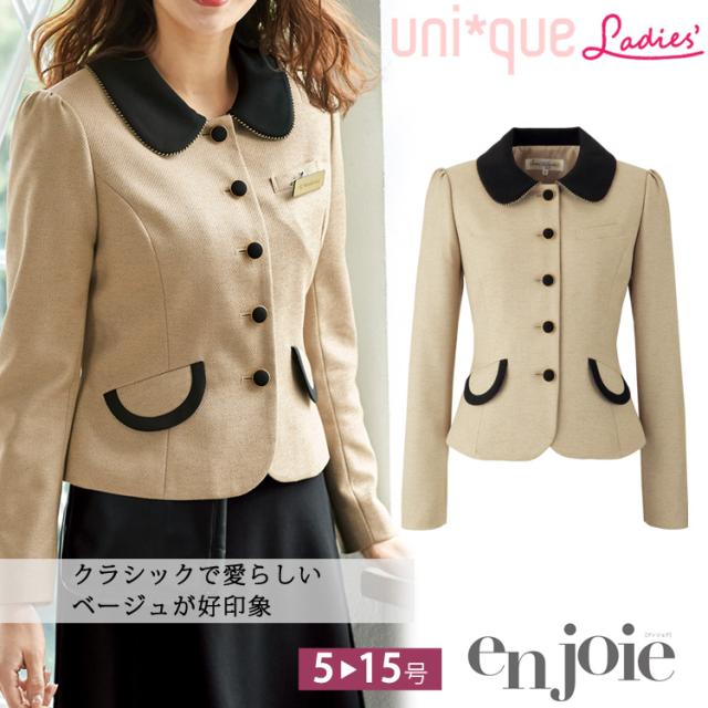 レディース ジャケット 丸衿 オールシーズン ベージュ 切り替え ストレッチ オフィス フォーマル 人気 デート服 入学式 卒業式  面接 受験 ジョア 81520