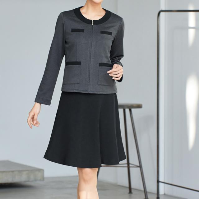 レディース ライト ジャケット オールシーズン オフィス 衿なし