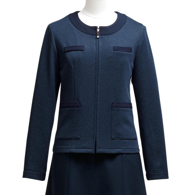 レディース ライト ジャケット オールシーズン オフィス 衿なし