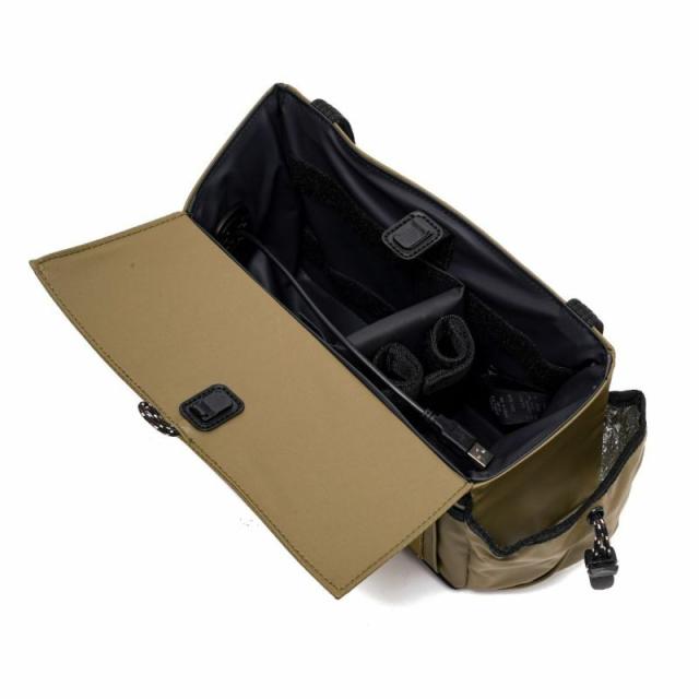 AS2OV アッソブ POLYCA SIDE CONTAINER マルチコンテナ アウトドア キャンプ コンテナボックス 収納ボックス 倉庫 物置き 屋外 蓋 蓋付き 収納 整頓 ループ 取り付け 仕切り 飲み物 ドリンク ポケット USBポート 充電 布 耐久 耐水 黒 カーキ BLACK KHAKI 152203_10