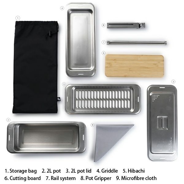 Wolf&Grizzly ウルフアンドグリズリー クックセット キャンプ キャンプ用品 アウトドア アウトドア用品 BBQ バーベキュー レジャー キッチン 食器 皿 まな板 カッティングボード グリル クッカー 調理 料理 ツール ポット クロス セット ファイヤーセット 20330003000000_1