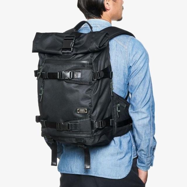 AS2OV (アッソブ) CORDURA DOBBY 305D ROLL BACK PACK BLACK / バック