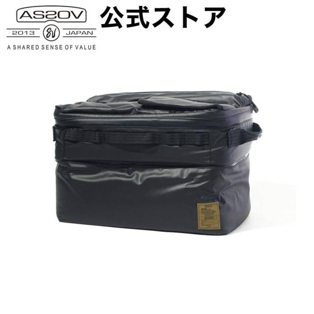 AS2OV アッソブ POLYCA SERIES ALL IN DISH CASE BLACK オール イン ディッシュ ケース カトラリーケース ギアケース キッチンツール 収納 キャンプ キャンプ アウトドア レジャー 食器 収納 収納ボックス 食器 ネット 食器ケース 食器 持ち運び お皿入れ ブラック 黒 BLACK