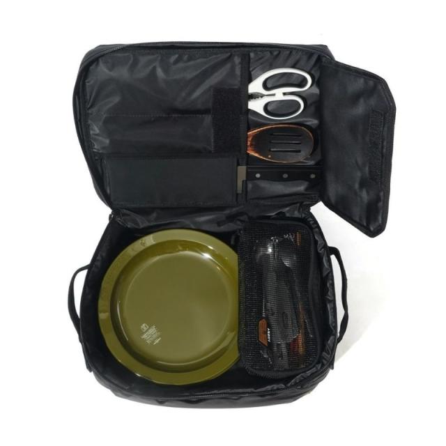AS2OV アッソブ POLYCA SERIES ALL IN DISH CASE BLACK オール イン ディッシュ ケース カトラリーケース ギアケース キッチンツール 収納 キャンプ キャンプ アウトドア レジャー 食器 収納 収納ボックス 食器 ネット 食器ケース 食器 持ち運び お皿入れ ブラック 黒 BLACK_12