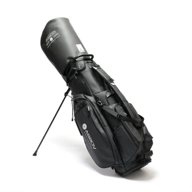 AS2OV アッソブ NYLON POLYCA CADDY BAG GOLF SERIES キャディーバッグ ゴルフシリーズ ラウンド ゴルフバッグ ゴルフ用品 5分割 収納 クッション 衝撃 スタンド 高級 多機能 利便性 BLACK_1