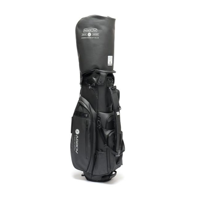 AS2OV アッソブ NYLON POLYCA CADDY BAG GOLF SERIES キャディーバッグ ゴルフシリーズ ラウンド ゴルフバッグ ゴルフ用品 5分割 収納 クッション 衝撃 スタンド 高級 多機能 利便性 BLACK_2