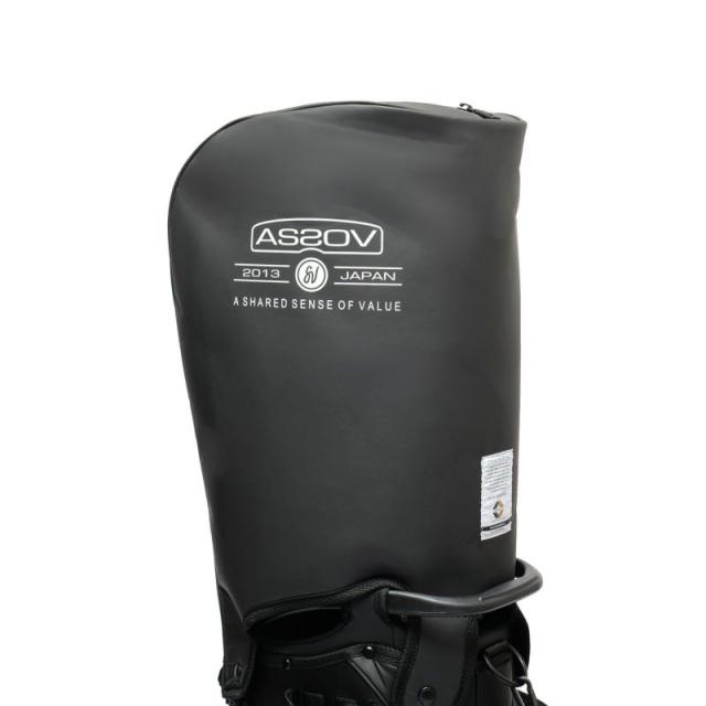 AS2OV アッソブ NYLON POLYCA CADDY BAG GOLF SERIES キャディーバッグ ゴルフシリーズ ラウンド ゴルフバッグ ゴルフ用品 5分割 収納 クッション 衝撃 スタンド 高級 多機能 利便性 BLACK_3