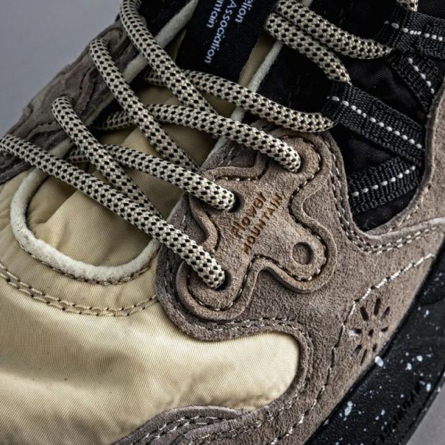 Flower MOUNTAIN フラワー マウンテン YAMANO3 ヤマノ3 Beige/Green スニーカー シューズ 靴 メンズ アウトドア ウォーキング 厚底 レザー ナイロン eva 素材 紐 ひも ゴム 結ばない 履きやすい カジュアル 抗菌 防臭 吸湿 26.5 27.5 28 ブラック ベージュ 黒 緑 BJ-FM63093