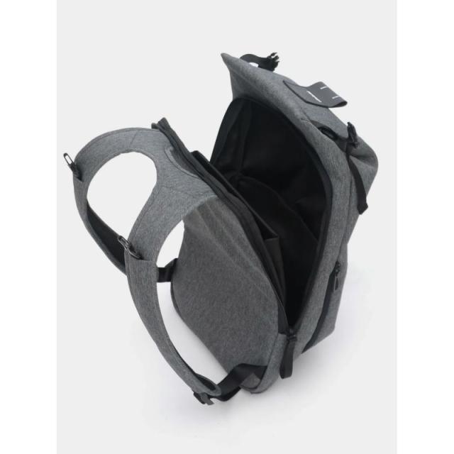 cote&ciel コートエシエル Saru EcoYarn Black Melange バッグ バックパック リュック メンズ 大人 大きめ 多機能 大容量 収納 軽量 肩 通勤 ビジネス スポーツ 登山 旅行 トラベル ノートpc パソコン ファスナー カジュアル シンプル 無地 グレー ブラック 黒 CC-28972_6