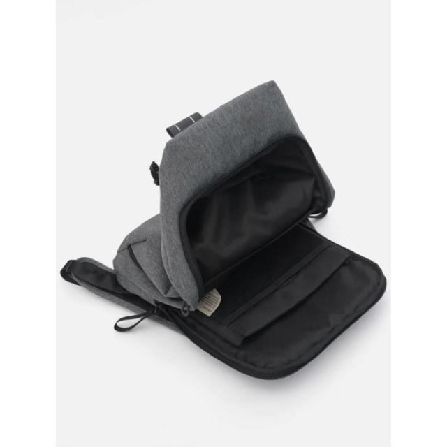 cote&ciel コートエシエル Saru EcoYarn Black Melange バッグ バックパック リュック メンズ 大人 大きめ 多機能 大容量 収納 軽量 肩 通勤 ビジネス スポーツ 登山 旅行 トラベル ノートpc パソコン ファスナー カジュアル シンプル 無地 グレー ブラック 黒 CC-28972_7