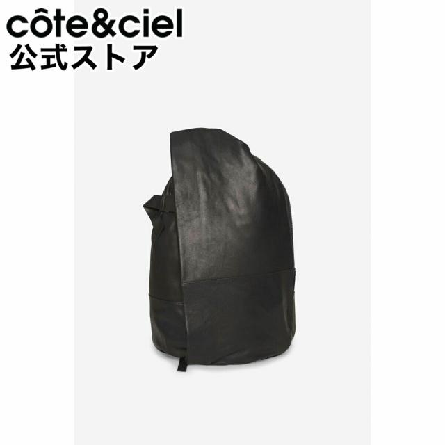 【公式】cote&ciel コートエシエル Isar Medium Alias Cowhile Leather Agate Black バックパック  リュック 通勤 PC収納  コートアンドシエル コートシエル レザーリュック rレザーバッグ 日本正規代理