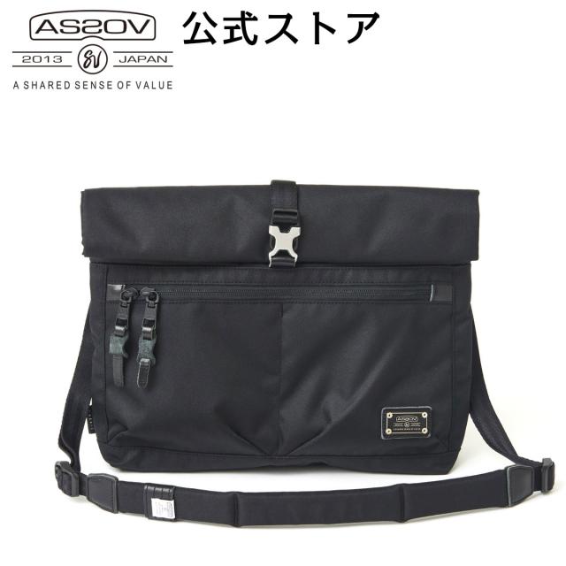 アッソブ公式通販 / AS2OV ミニ ショルダーバッグ サコッシュ メンズ レディース ショルダー ロールトップ シンプル アウトドア サブバッグ ブラック 黒 ブランド おしゃれ ビジネスバッグ / アッソブ CORDURA DOBBY 305D MINI SHOULDER 061414