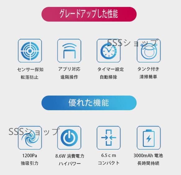 20%超還元セレクト】ロボット掃除機 超薄型 省エネ 強力吸引力 静音