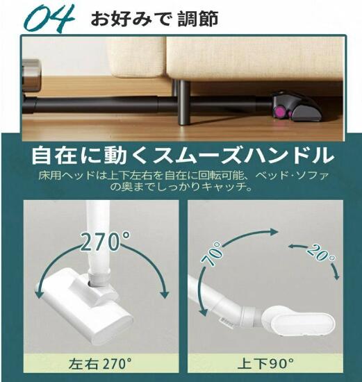掃除機 コードレス 充電式 軽量 強力吸引 4WAY 多機能 ダニ駆除 車掃除