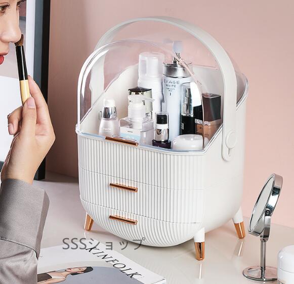 メイクボックス 化粧品収納ボックス ブラシカートリッジ付き 超大容量 3トレイ 引き出し小物 コスメボックスの通販は