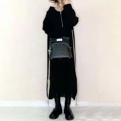 サイドライン 個性的 ワンピース レディース 袖あり 長袖 フード カジュアル ミモレ丈 おしゃれ 可愛い フェミニン サイドライン ワンピ ドレス かっこいい ゆったり 体型カバー シンプル リラックス スポーティ ブラック 黒 春の通販は 4,910円