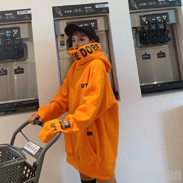 新生活 気楽 パーカー OYYビッグフードパーカー ブラックorオレンジ 韓国ファッション パーカー おしゃれ 服 フード付き ペア カップル 服 メンズ レディース ユニセックス お揃い