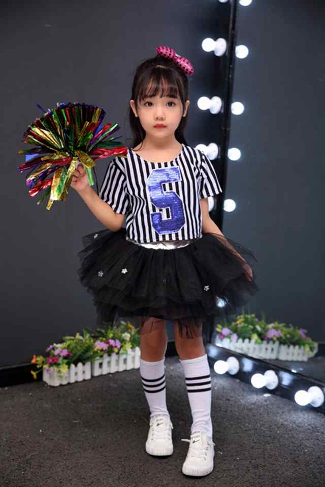 子供コスプレ衣装 ポンポンスカート 子供ダンス衣装 ポンポンスカート