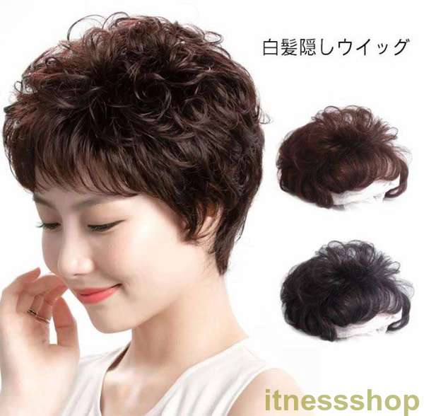 新品 ポイントウィッグ 部分ウィッグ ショート パーマ カールウィッグ 白髪隠し 薄毛対策 ボリューム 白髪かくし 地毛かくし ボリュームアップ 脱毛 増毛 軽い 通気性 ブラック ブラウン 自然の通販は