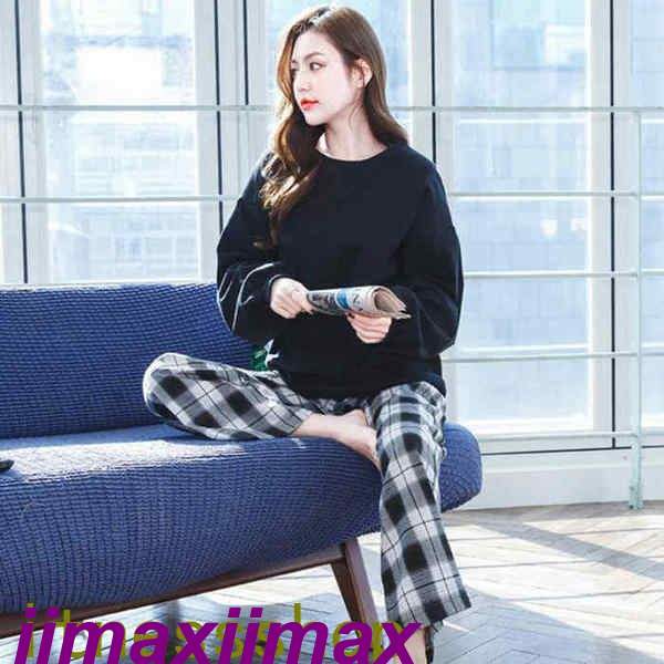 パジャマ ルームウェア レディース 春秋冬 長袖 パジャマ 可愛いルームウェア チェック柄 ロング丈パンツパンツ上下セットパジャマ ゆったり 部屋着大きいサイズ 韓国風 5,109円