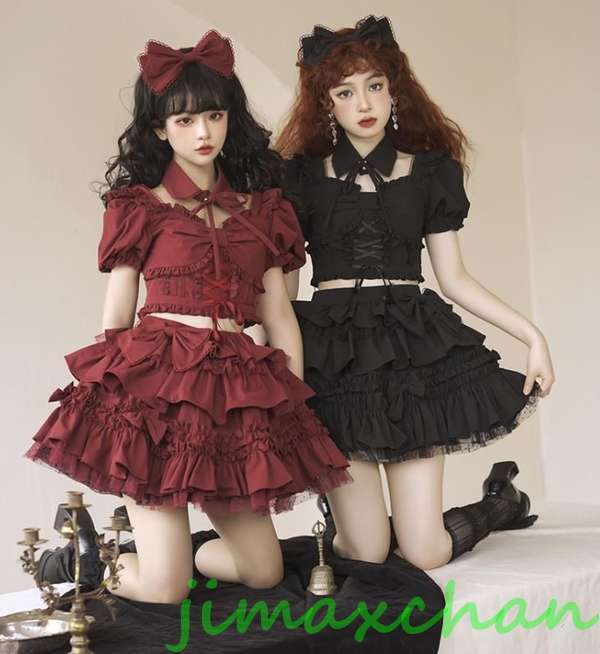 サマー　/Lolita系/双子上着/スカート/3点セット/森系/JSK/OP/ワンピース/ドレス変装/ロリータ  トップス  萌え レディース ゴスロリ 吊りスカート 花嫁洋服 ウエディングドレの通販は