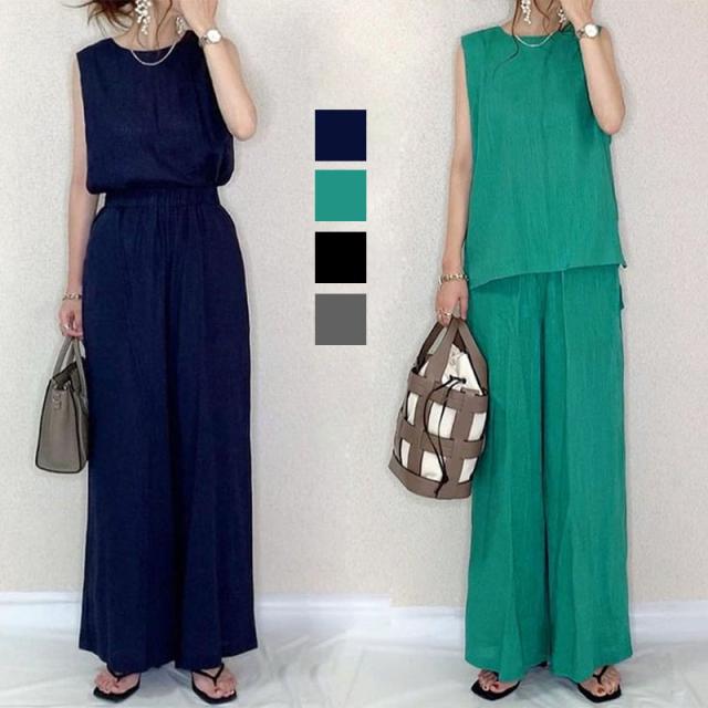 セットアップ レディース カジュアル 夏  リラックス 半袖 春夏 20代 30代 40代 ブラウス トップス パンツ 上下セット きれいめ おしゃれ 2023年 新作 ホワイトデー プレゼント 母の日の通販は 5,840円