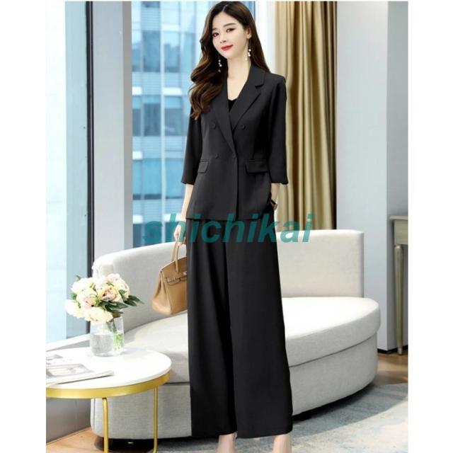 セレモニースーツ パンツスーツ セットアップ レデイーズ 上下セット スーツジャケット ワイドパンツ 2点セット フォーマル シンプル オフィス ビジネス 通勤 入園式 入学式 ホワイトデーの通販は